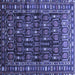 Square Persian Blue Traditional Rug, tr1127blu
