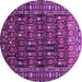 Round Persian Purple Traditional Rug, tr1127pur