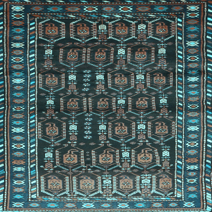 Square Persian Light Blue Traditional Rug, tr1127lblu
