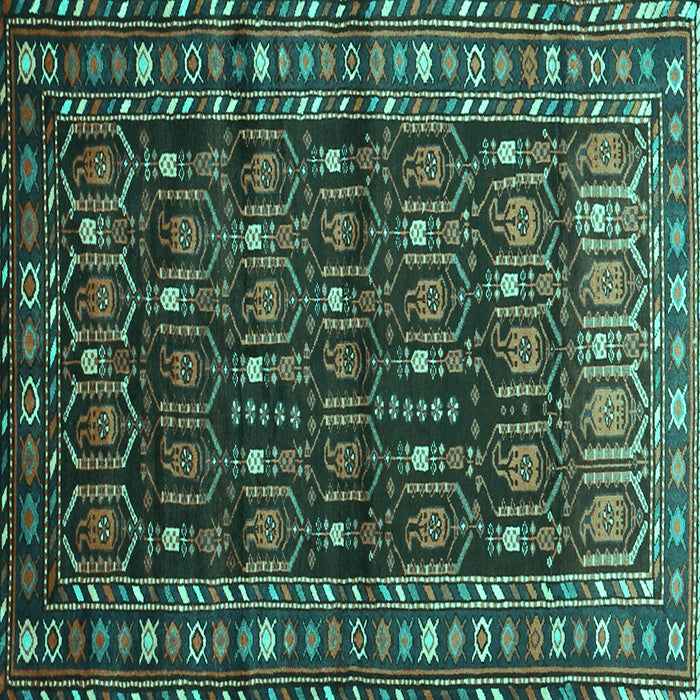 Square Persian Turquoise Traditional Rug, tr1127turq