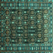 Square Persian Turquoise Traditional Rug, tr1127turq