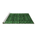 Sideview of Machine Washable Persian Emerald Green Traditional Area Rugs, wshtr1127emgrn