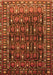 Serging Thickness of Machine Washable Persian Orange Traditional Area Rugs, wshtr1127org