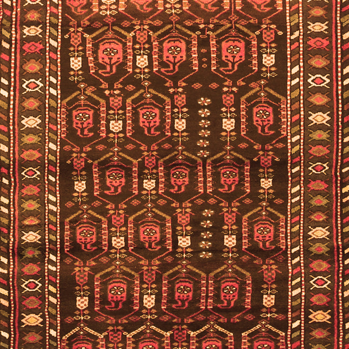 Serging Thickness of Machine Washable Persian Orange Traditional Area Rugs, wshtr1127org