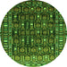 Square Persian Green Traditional Rug, tr1127grn