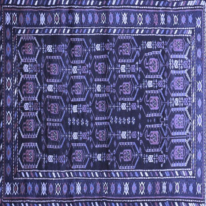 Square Machine Washable Persian Blue Traditional Rug, wshtr1127blu