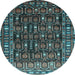 Round Persian Light Blue Traditional Rug, tr1127lblu