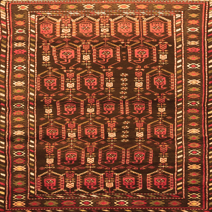 Serging Thickness of Persian Orange Traditional Rug, tr1127org