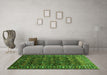 Machine Washable Persian Green Traditional Area Rugs in a Living Room,, wshtr1127grn