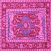 Square Persian Pink Traditional Rug, tr1128pnk