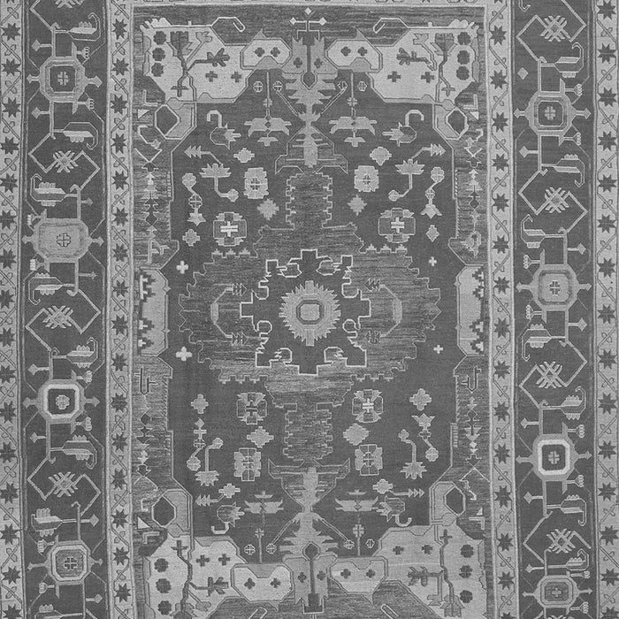 Serging Thickness of Machine Washable Persian Gray Traditional Rug, wshtr1128gry