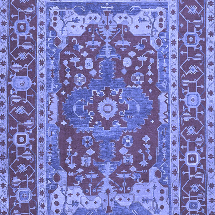 Machine Washable Persian Blue Traditional Rug, wshtr1128blu