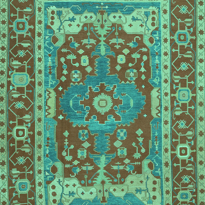 Machine Washable Persian Turquoise Traditional Area Rugs, wshtr1128turq