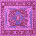 Square Machine Washable Persian Purple Traditional Area Rugs, wshtr1128pur