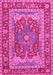 Machine Washable Persian Pink Traditional Rug, wshtr1128pnk