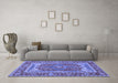 Machine Washable Persian Blue Traditional Rug in a Living Room, wshtr1128blu