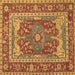 Square Persian Brown Traditional Rug, tr1128brn