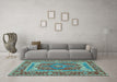 Machine Washable Persian Light Blue Traditional Rug in a Living Room, wshtr1128lblu