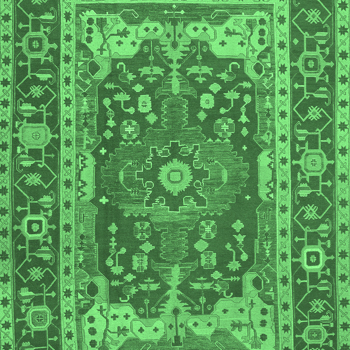 Machine Washable Persian Emerald Green Traditional Area Rugs, wshtr1128emgrn