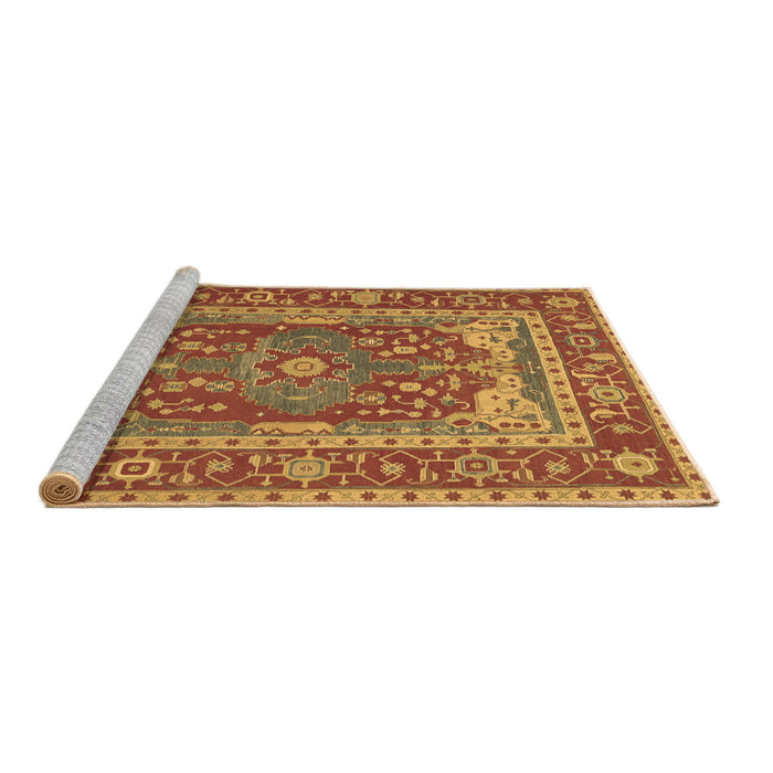 Sideview of Machine Washable Persian Brown Traditional Rug, wshtr1128brn