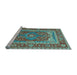 Sideview of Machine Washable Persian Light Blue Traditional Rug, wshtr1128lblu