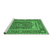 Sideview of Machine Washable Persian Emerald Green Traditional Area Rugs, wshtr1128emgrn