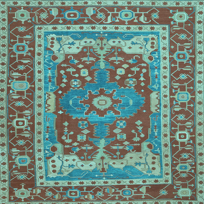 Square Machine Washable Persian Light Blue Traditional Rug, wshtr1128lblu