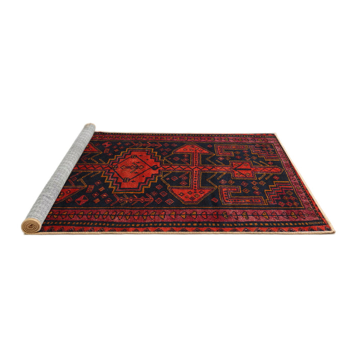 Sideview of Machine Washable Traditional Bakers Brown Rug, wshtr1129