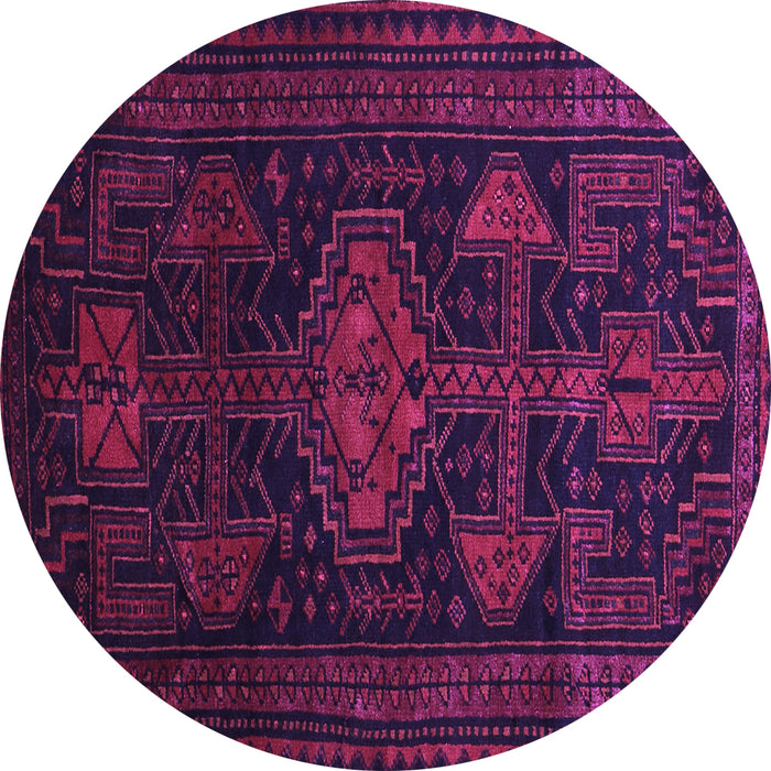 Round Machine Washable Persian Purple Traditional Area Rugs, wshtr1129pur
