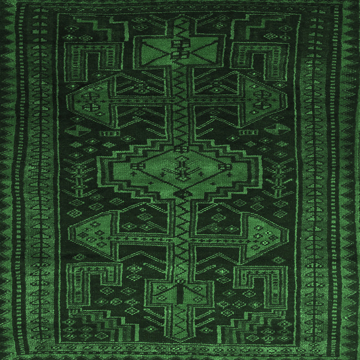Square Persian Emerald Green Traditional Rug, tr1129emgrn