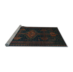 Sideview of Machine Washable Persian Light Blue Traditional Rug, wshtr1129lblu