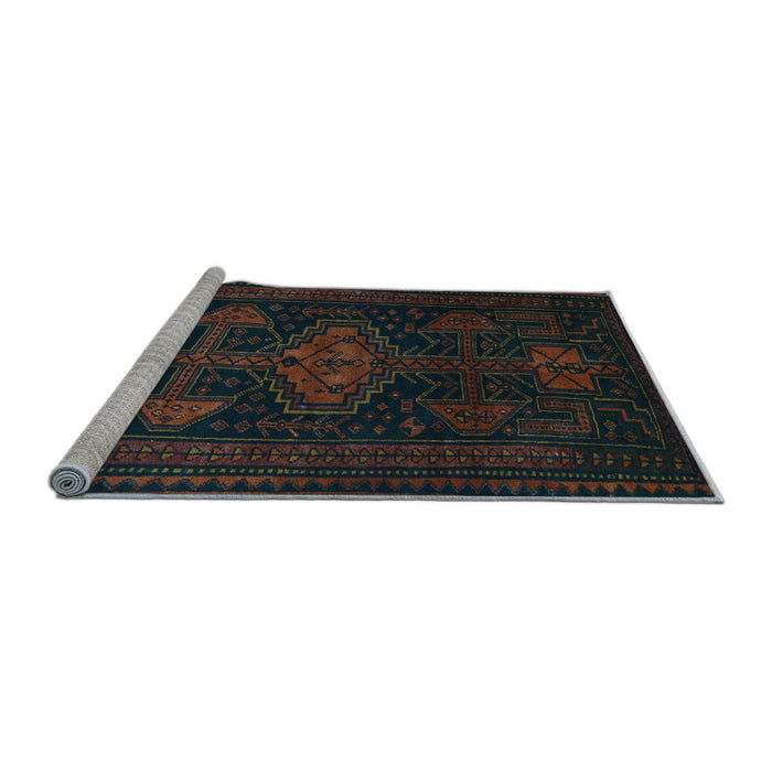 Sideview of Machine Washable Persian Light Blue Traditional Rug, wshtr1129lblu