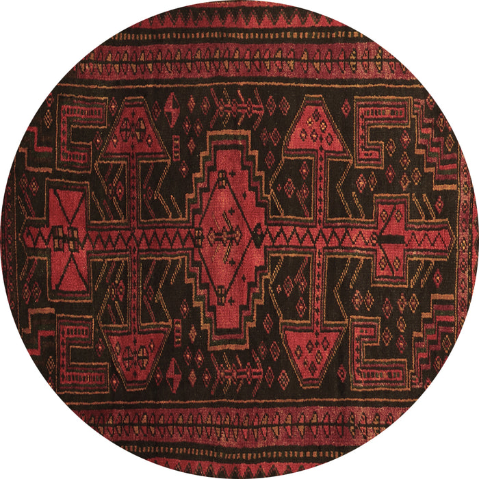 Round Machine Washable Persian Brown Traditional Rug, wshtr1129brn