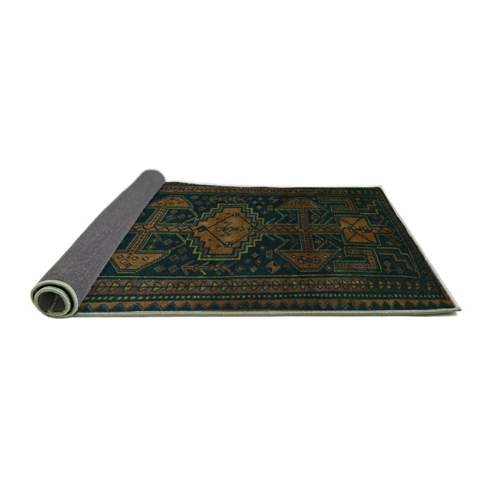 Sideview of Persian Turquoise Traditional Rug, tr1129turq