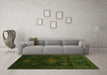 Machine Washable Persian Green Traditional Area Rugs in a Living Room,, wshtr1129grn