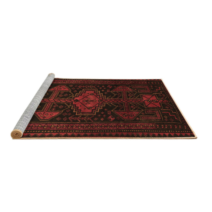 Sideview of Machine Washable Persian Brown Traditional Rug, wshtr1129brn