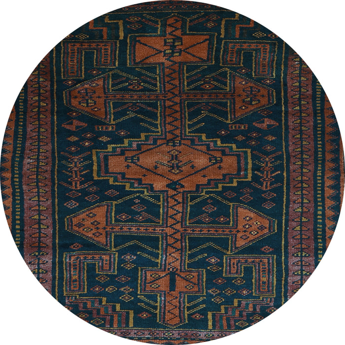 Round Machine Washable Persian Light Blue Traditional Rug, wshtr1129lblu