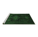 Sideview of Machine Washable Persian Emerald Green Traditional Area Rugs, wshtr1129emgrn