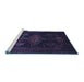 Sideview of Machine Washable Persian Blue Traditional Rug, wshtr1129blu