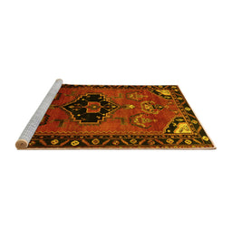 Sideview of Machine Washable Persian Yellow Traditional Rug, wshtr112yw
