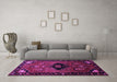 Machine Washable Persian Purple Traditional Area Rugs in a Living Room, wshtr112pur