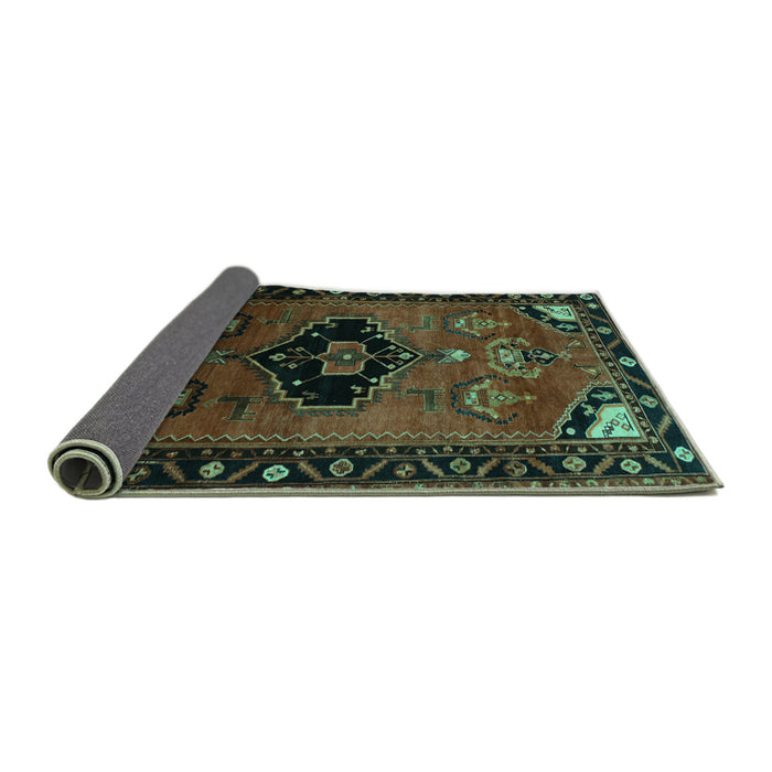 Sideview of Persian Turquoise Traditional Rug, tr112turq