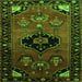 Round Machine Washable Persian Green Traditional Area Rugs, wshtr112grn