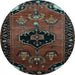 Round Persian Light Blue Traditional Rug, tr112lblu