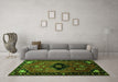 Machine Washable Persian Green Traditional Area Rugs in a Living Room,, wshtr112grn