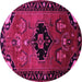 Round Persian Pink Traditional Rug, tr112pnk