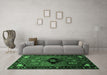 Machine Washable Persian Emerald Green Traditional Area Rugs in a Living Room,, wshtr112emgrn