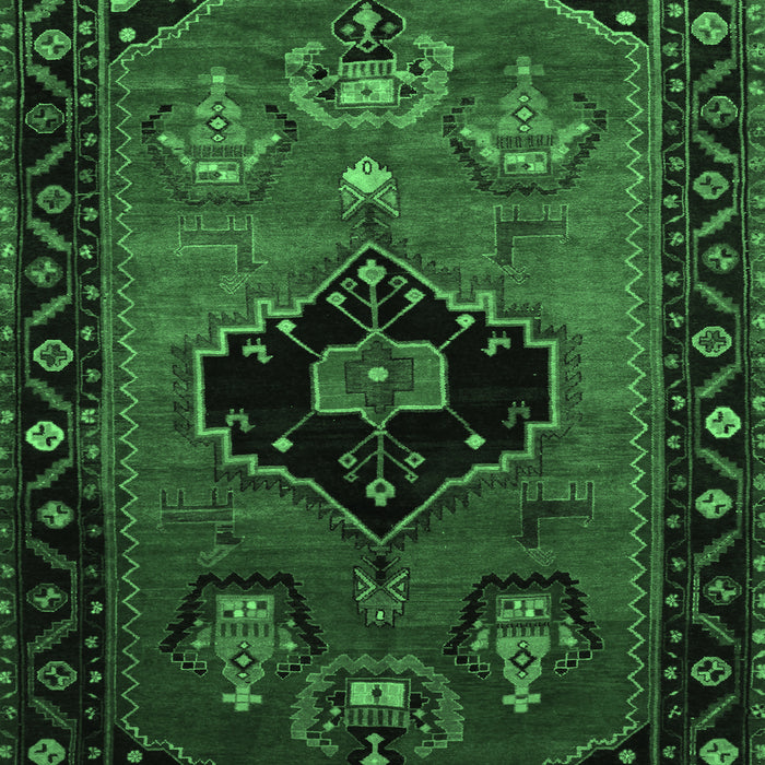 Machine Washable Persian Emerald Green Traditional Area Rugs, wshtr112emgrn