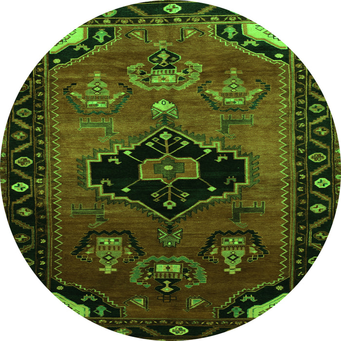 Square Persian Green Traditional Rug, tr112grn