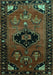 Machine Washable Persian Turquoise Traditional Area Rugs, wshtr112turq